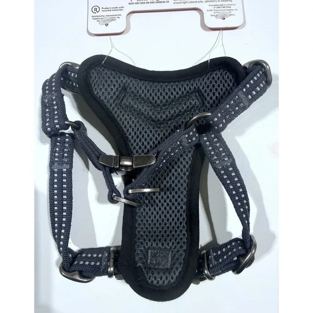 Reddy Small Dog Harness Gray Black Adjustable Mesh Lining XS Extra Small NEW